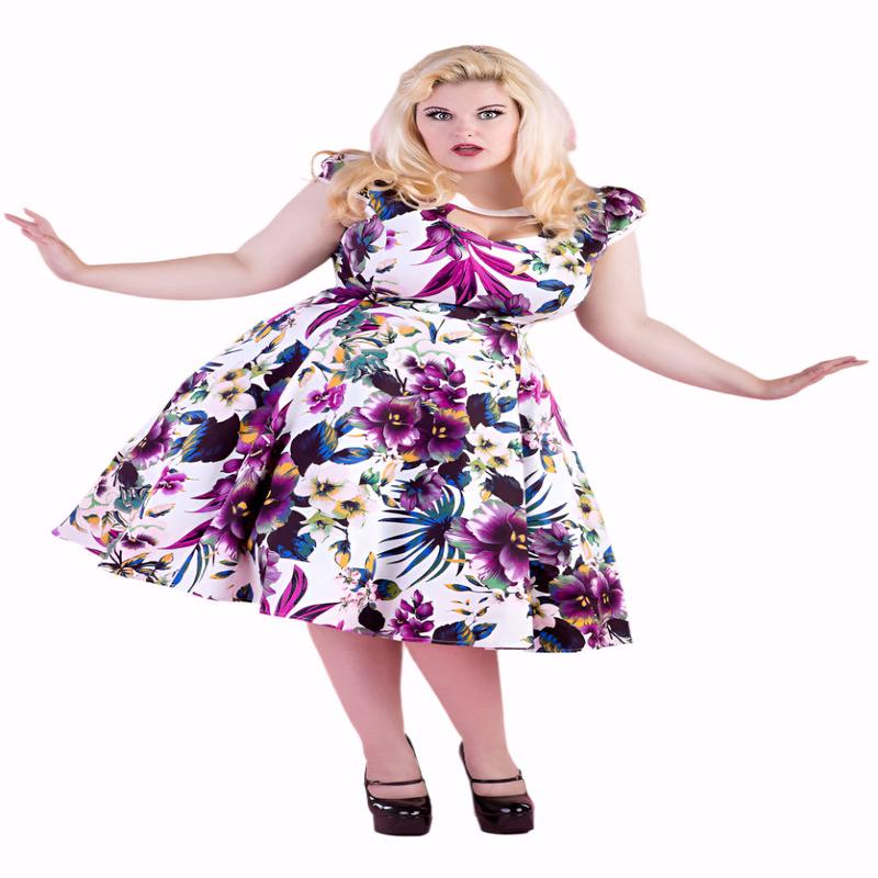 Pansies Floral Swing Dress