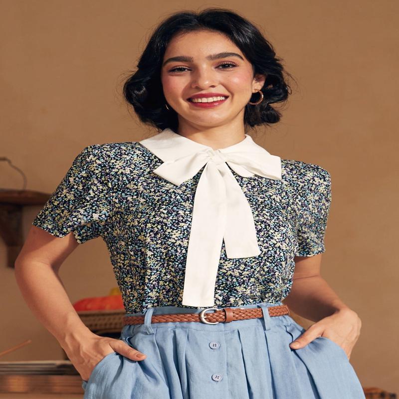 Positive First Impressions Tie-Neck Blouse