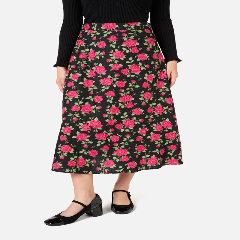 Winter Rose Midi Skirt