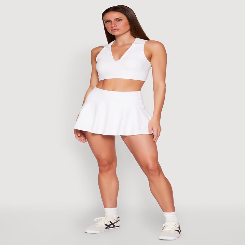 Tiered Back High Waist Skater Skort