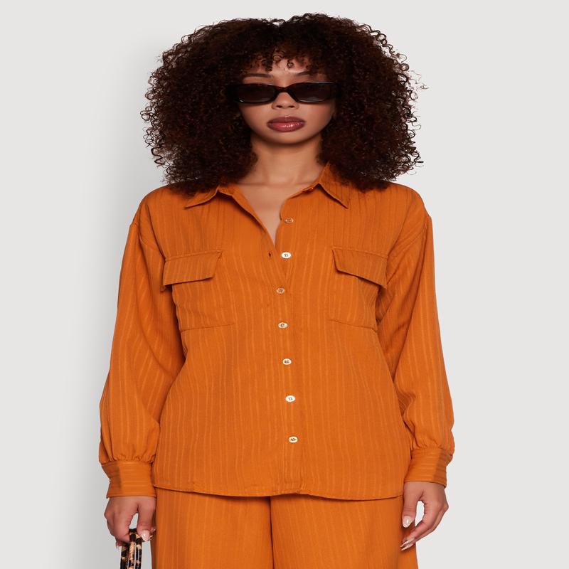 Iris Textured Knit Button Front Shirt
