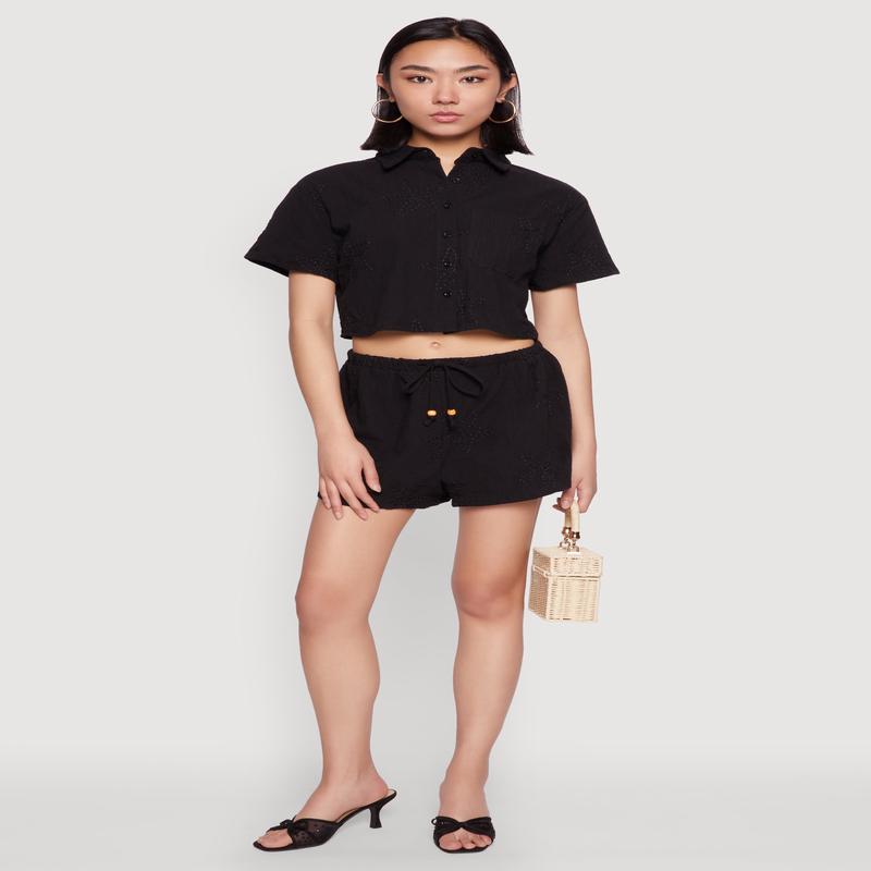 Haute Monde Starfish Decorative Stitch Shorts