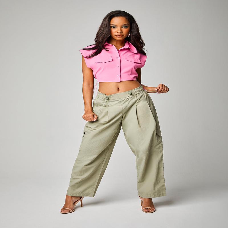 Wide Fit Parachute Pants