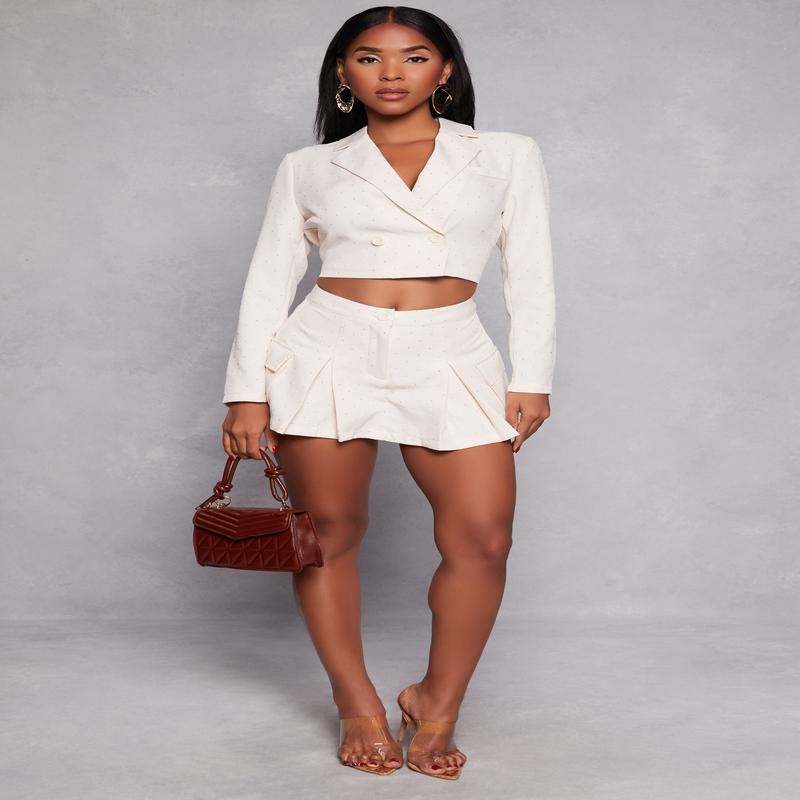 Haute Monde Rhinestone Cargo Skort