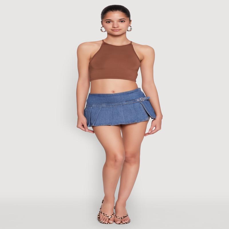 Madden Girl Belt Detail Pleated Skort