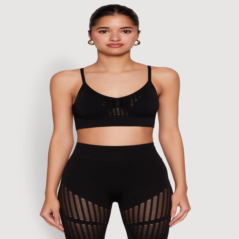 Seamless Laser Cut Cami Crop Top