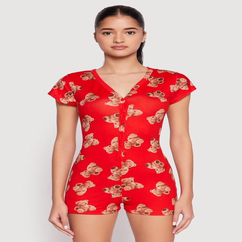 Soft Knit Love You Beary Much Pajama Romper