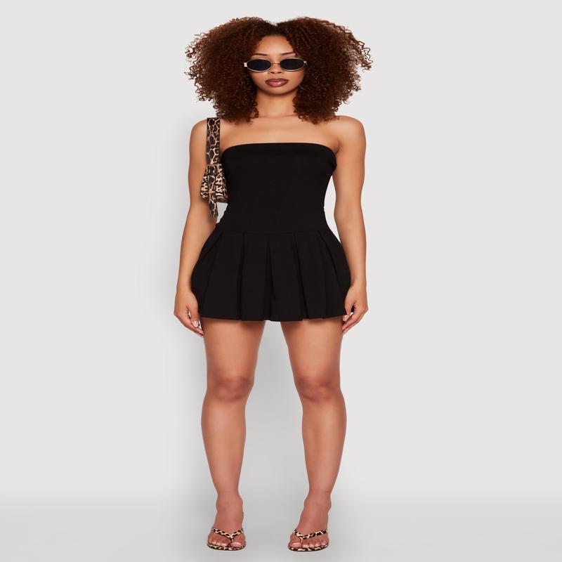 Pleated Skater Dress