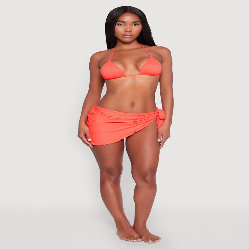 Lettuce Edge Side Tie Cover Up