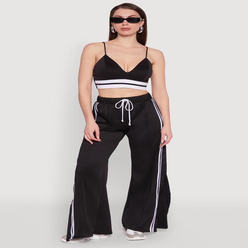 Trendy Scuba V Neck Bralette with Contrast Trim