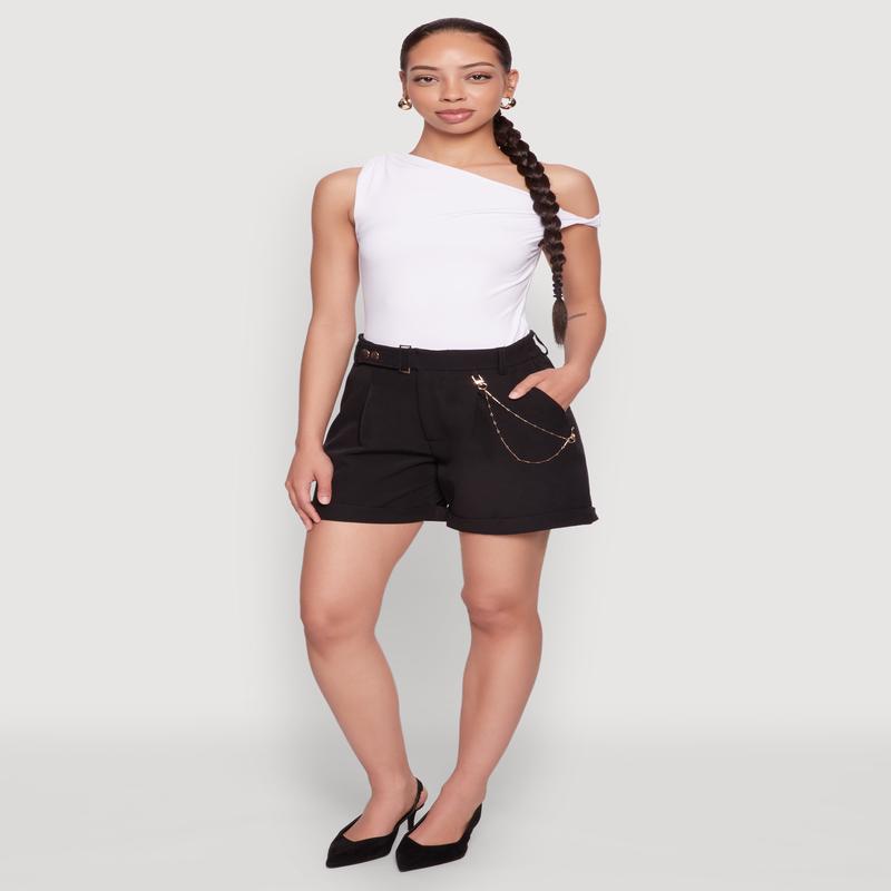 Chain Detail Tailored Shorts