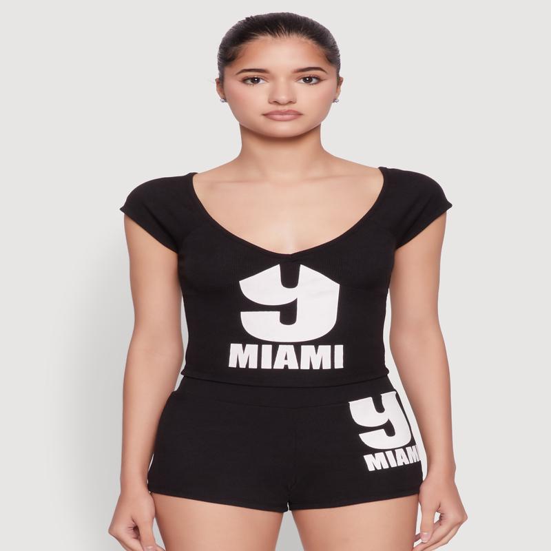 9 Miami Graphic Top