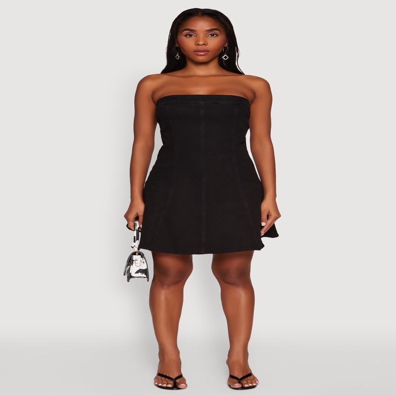 Daisy Strapless Denim Skater Dress