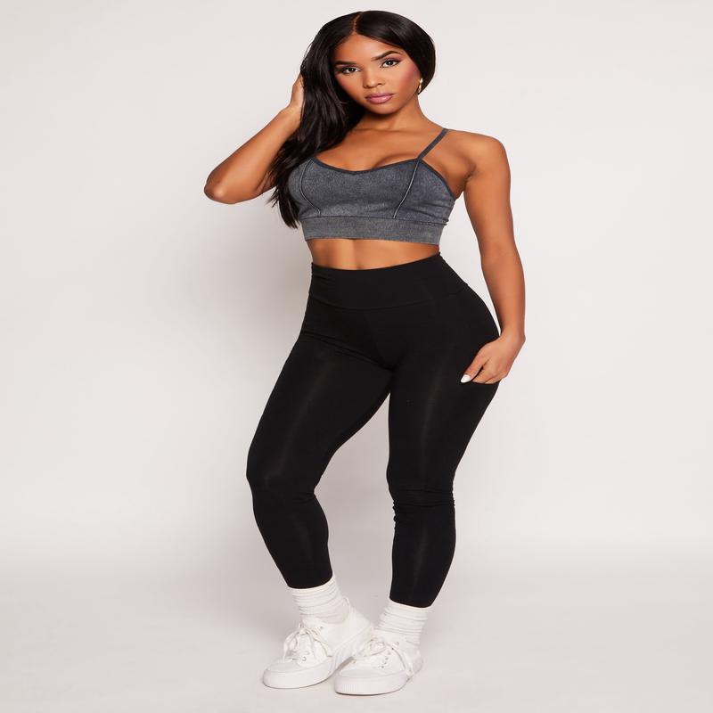 High Waist Cropped Pocket Leggings