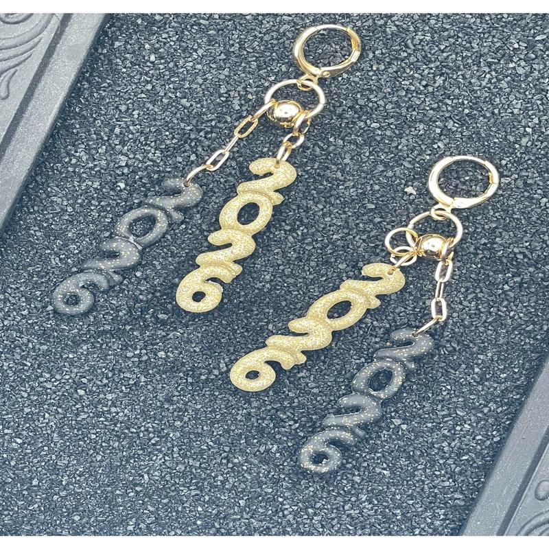 Jump Into 2026 Sparkly Black Earrings