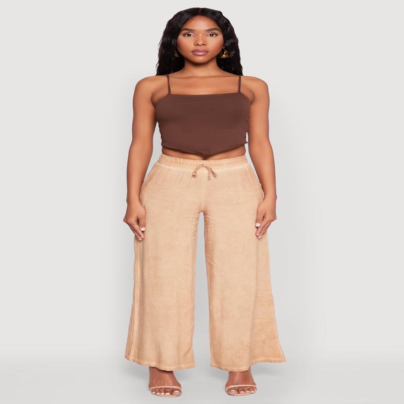 Mineral Wash Palazzo Pants