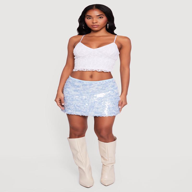 Sequin Pencil Mini Skirt