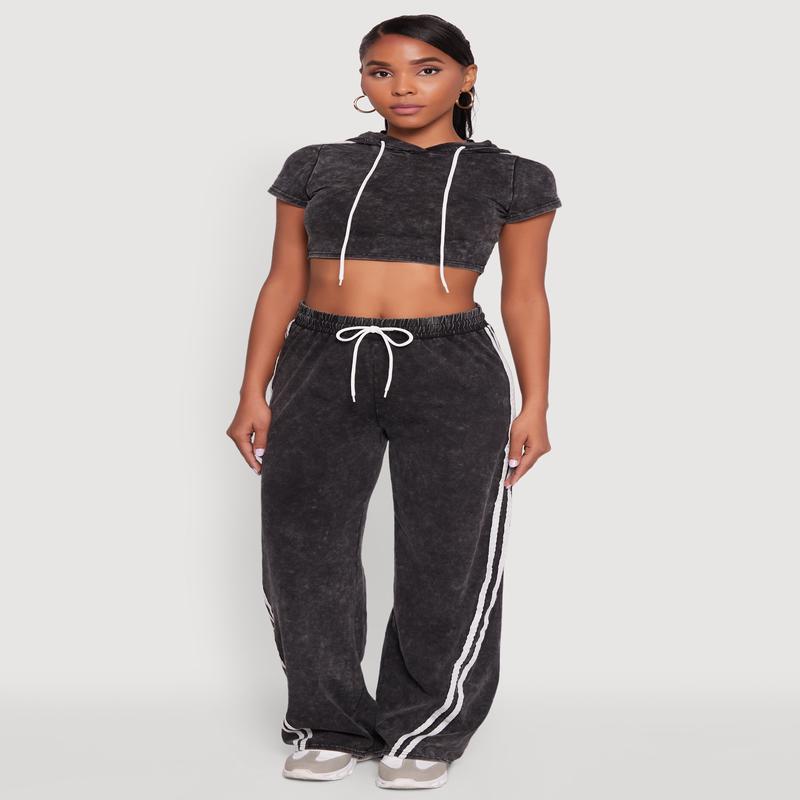 Daisy Mineral Wash Drawstring Waist Active Pants