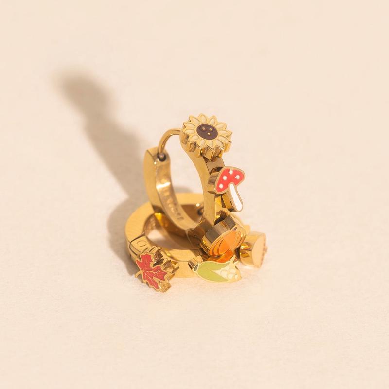 Fall 3D Huggie Hoop Earrings