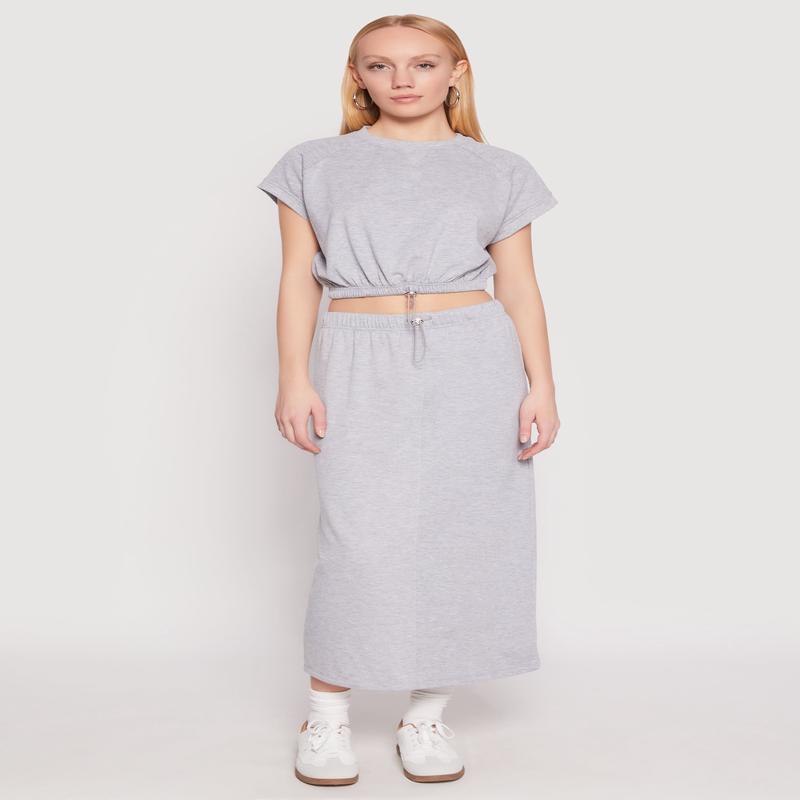 Almost Famous Fleece Maxi Skirt
