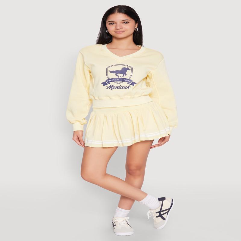 High Waisted Varsity Stripe Skort