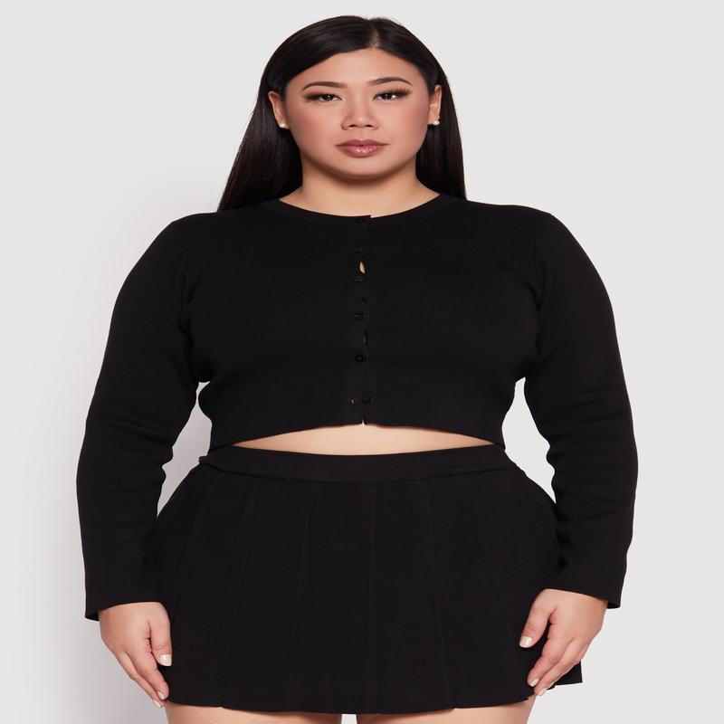 Plus Size Daisy Cropped Cardigan