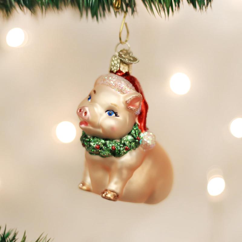 Holly Pig Ornament