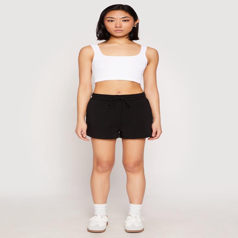 High Waist Drawstring Sweatshorts