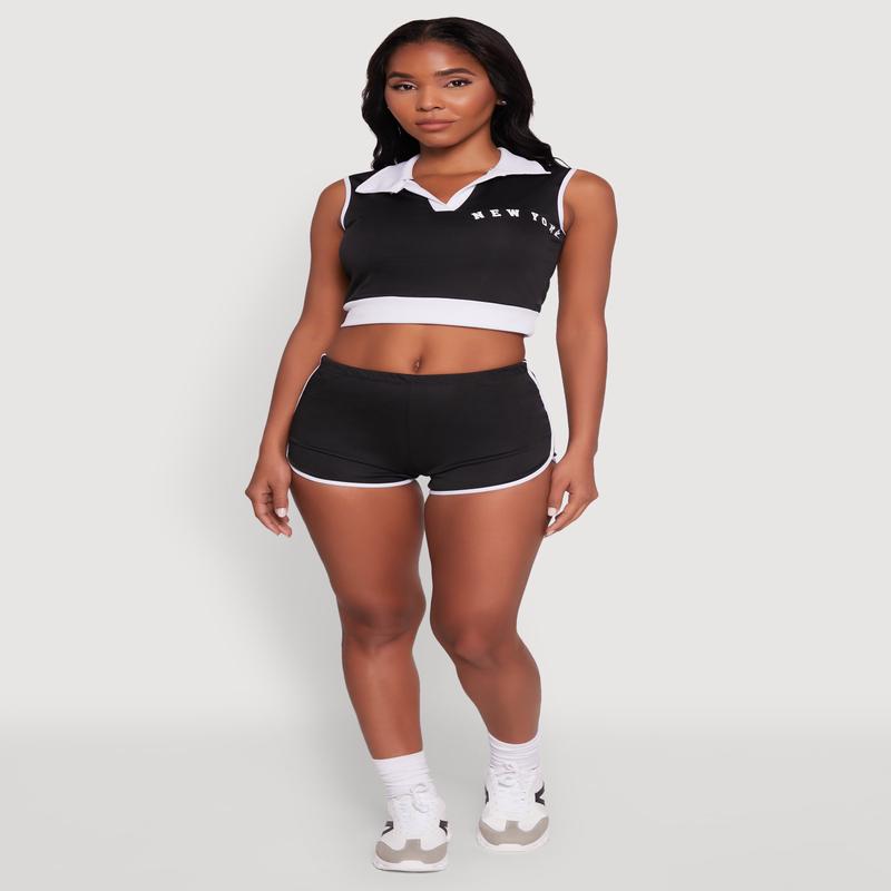 Trendy Contrast Trim Dolphin Shorts