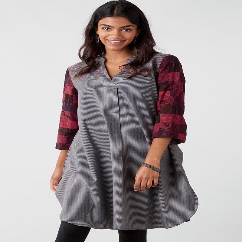 Rubina Tunic - Grey/Port/Chindi