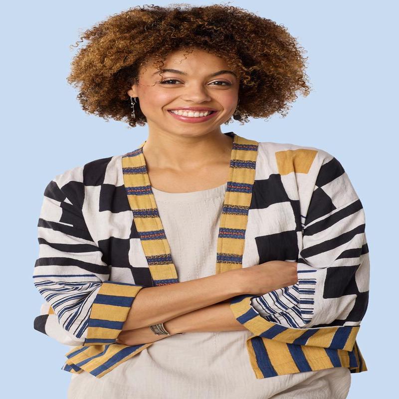 Sikkim Unstructured Boxy Jacket - Natural/Multi