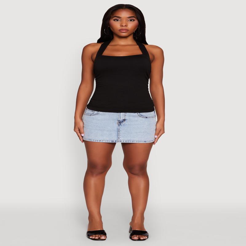 Elegant Ruched Halter Top