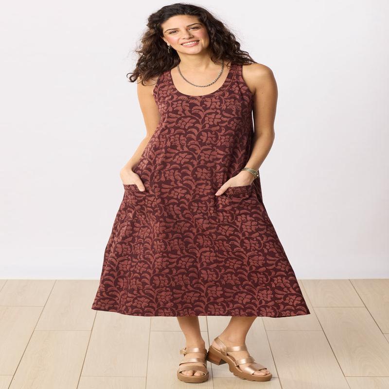 Supriya Jersey A-line Midi Tank Dress - Redwood