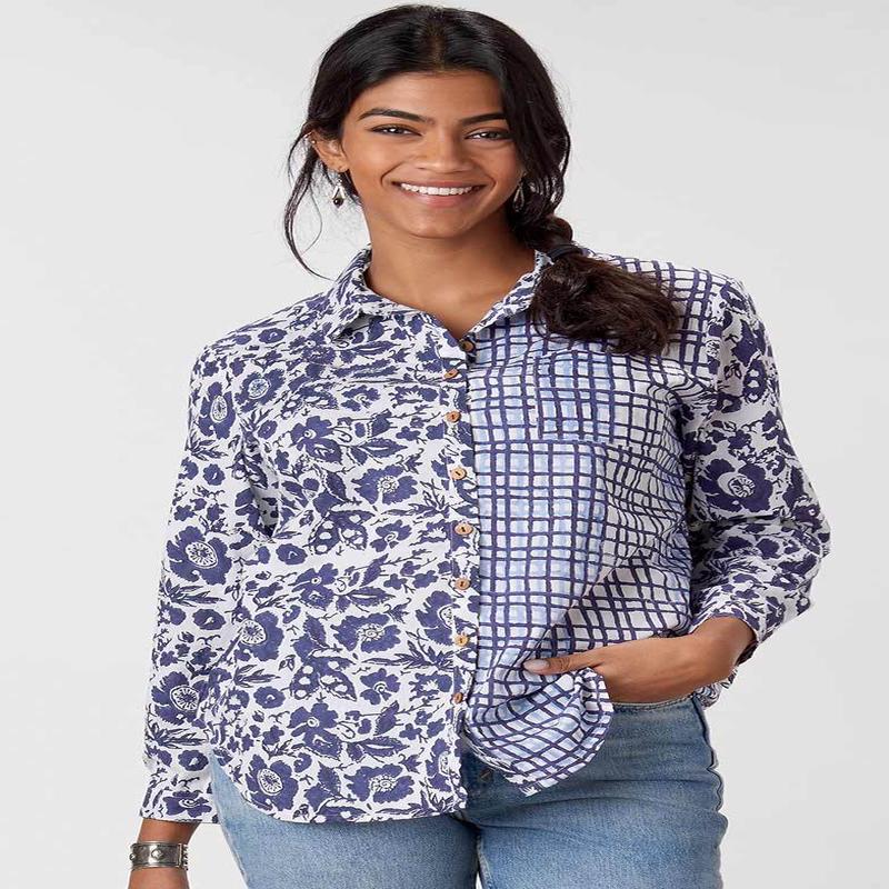 Jeevan Organic Shirt - Celestial/White