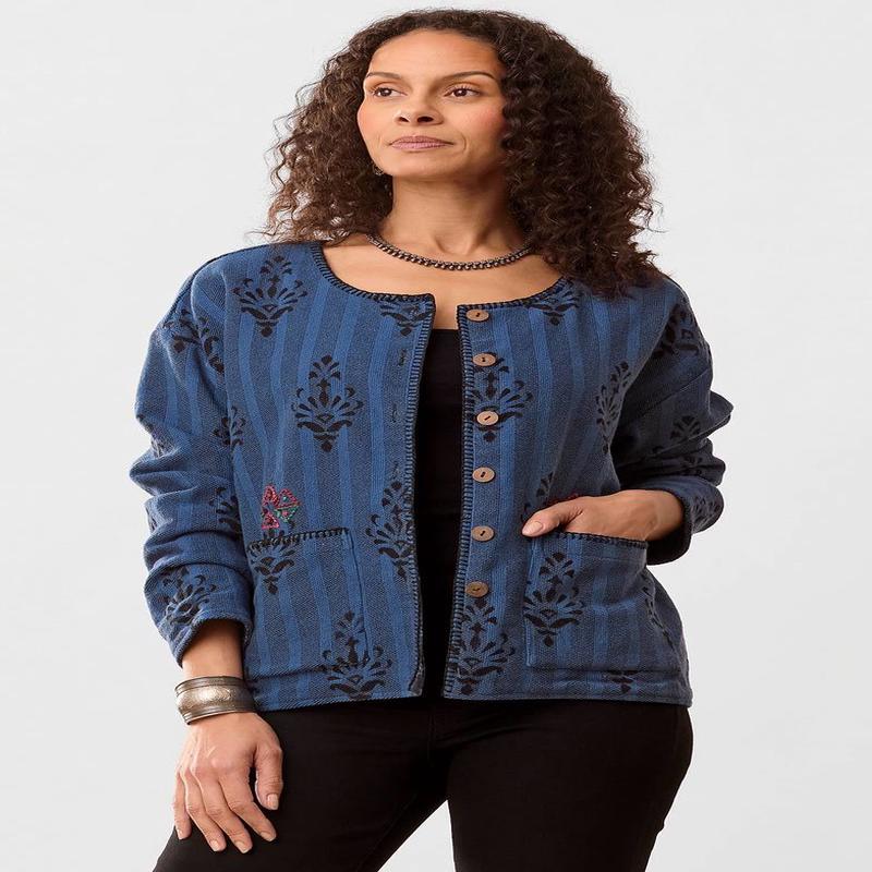 Taloja Reversible Boxy Jacket - Blue