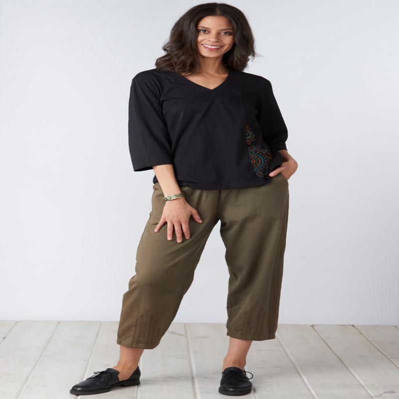 Kalpa Cotton Twill Barrel-Leg Pant