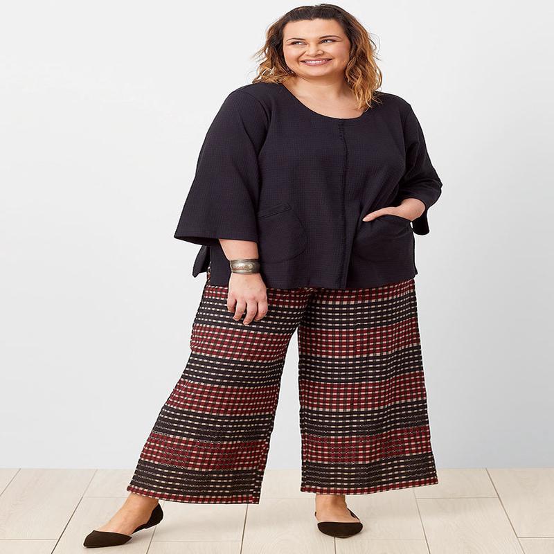 Sangli Wide-Leg Pant - Oat/Multi