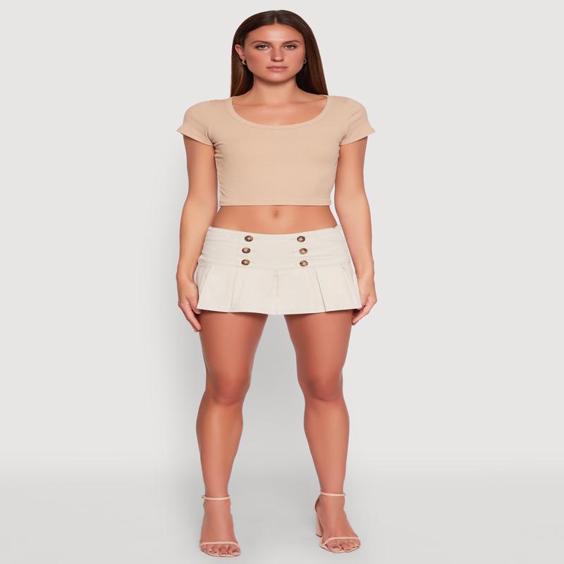 Almost Famous Side Zip Pleated Sailor Skort