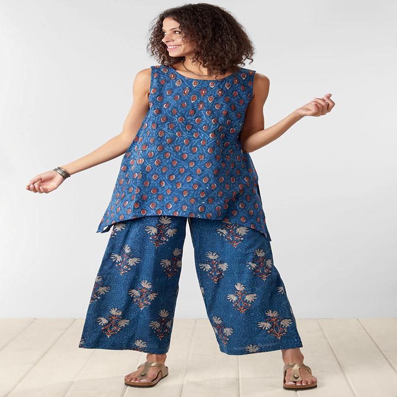 Sangli Wide-Leg Pant - Indigo