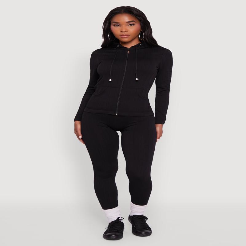 Seamless Textured Knit High Waisted Leggings