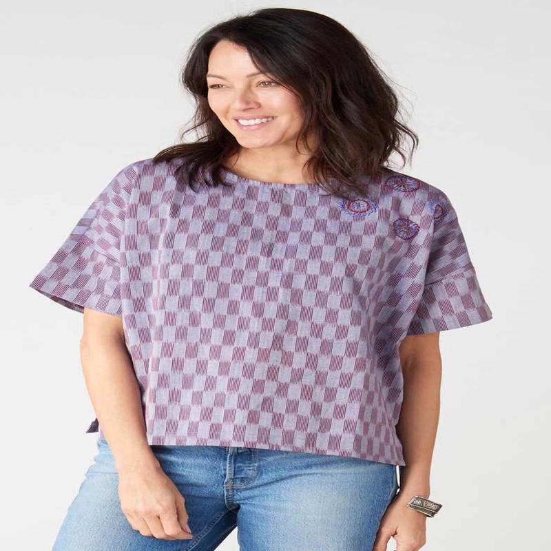 Shalini Popover Boxy Top - Light periwinkle