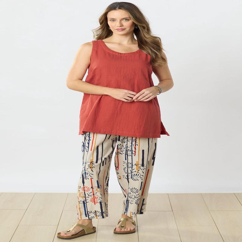 Kesari Pull-On Crop Pant - Natural/Multi