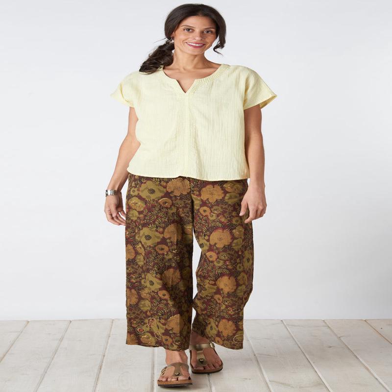 Sangli Natural Dye Wide-Leg Pant - Port/Multi