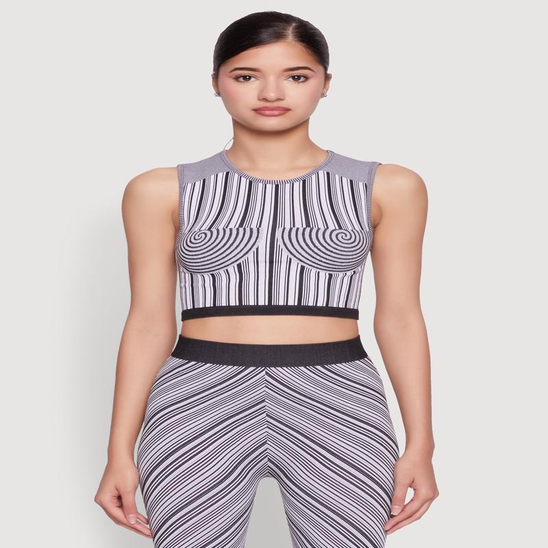 Seamless Patterned Cropped Tank Top
