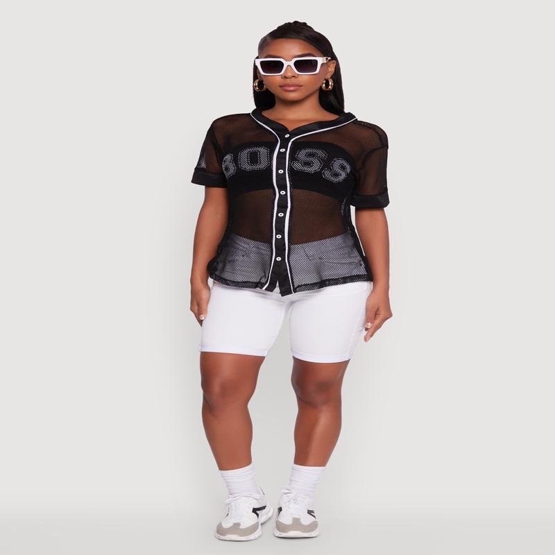 Fishnet Boss Graphic Baseball Shirt