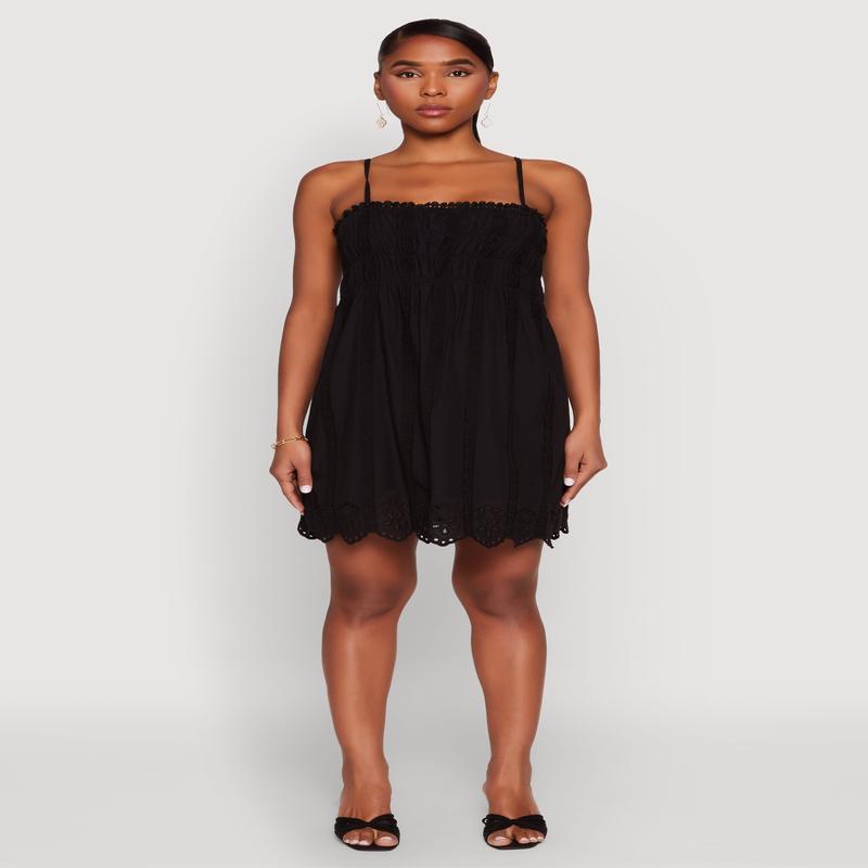 Haute Monde Floral Crochet Detail Mini Dress