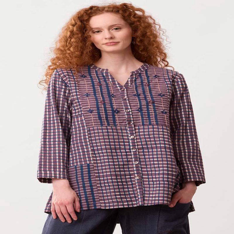 Shaily Button-Down Kurta - Smoky lavender