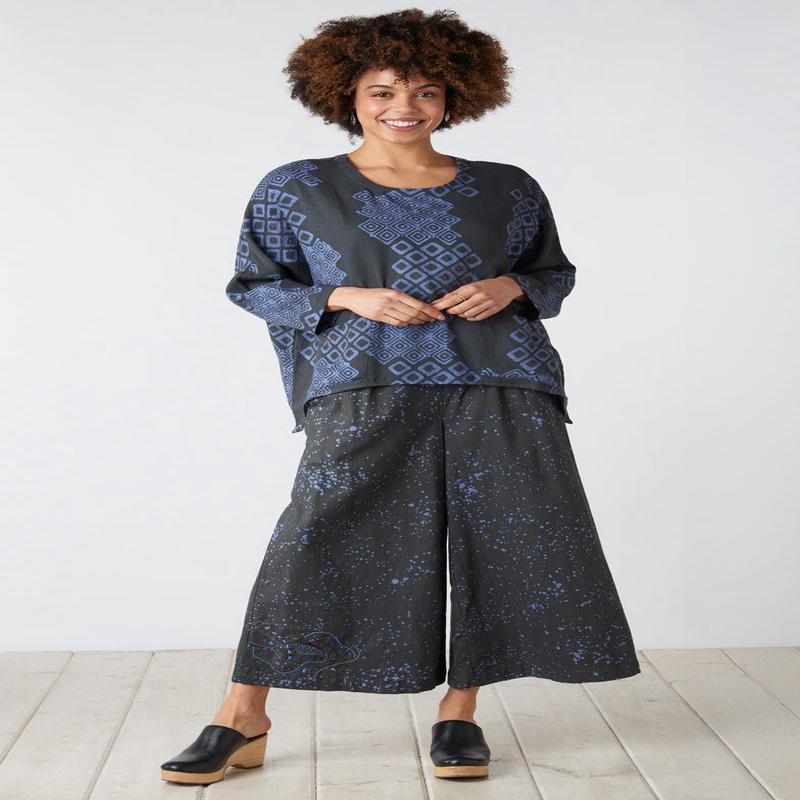 Anjula Wide-Leg Pant - Fossil/Periwinkle