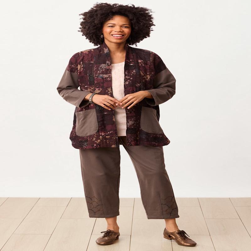 Agra French Terry Barrel-Leg Pant - Fossil