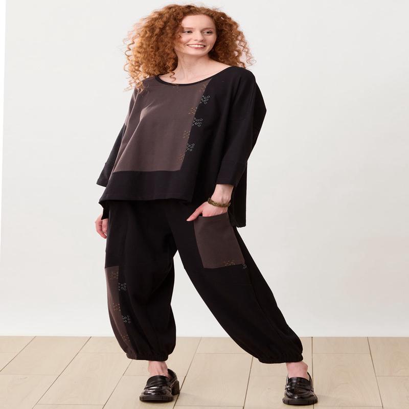 Vishram Textured Cotton Knit Pull-On Pant - Black